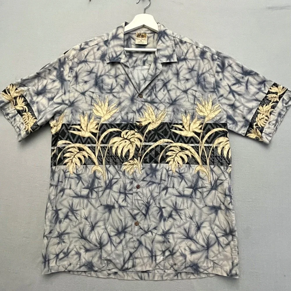 Winnie Fashion Hawaiian Shirt Aloha Camp Collar Made In Hawaii Cotton XL 24x31